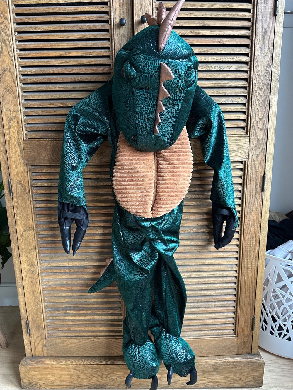 Children's Green Dragon Reptile Costume with Tan Belly